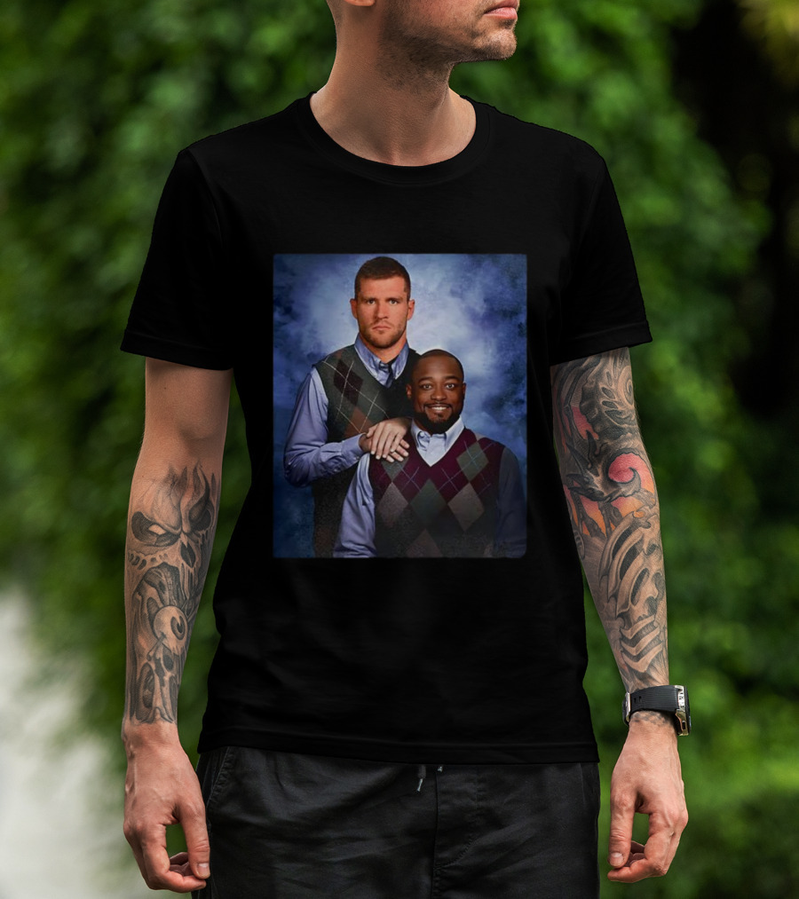 T.J. Watt Mike Tomlin Pittsburgh Steelers NFL Step Brothers Argyle Sweater T-Shirt