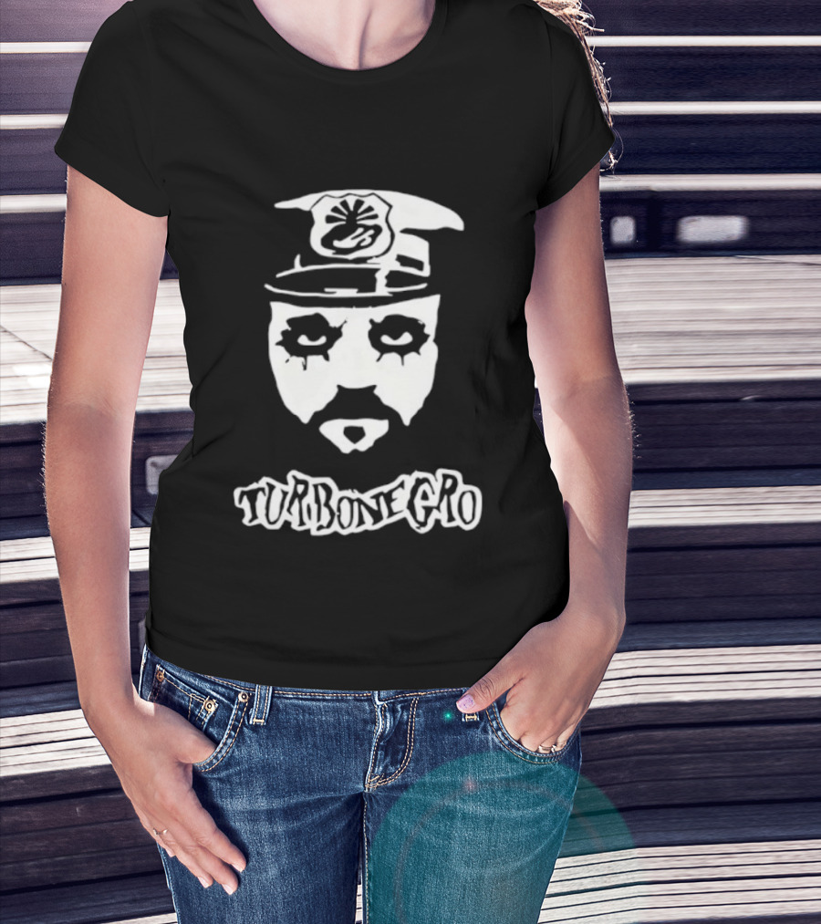Turbonegro Hank Von Helvete Masked Face With Officer Hat T-Shirt