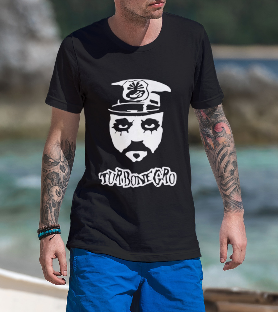 Turbonegro Hank Von Helvete Masked Face With Officer Hat T-Shirt