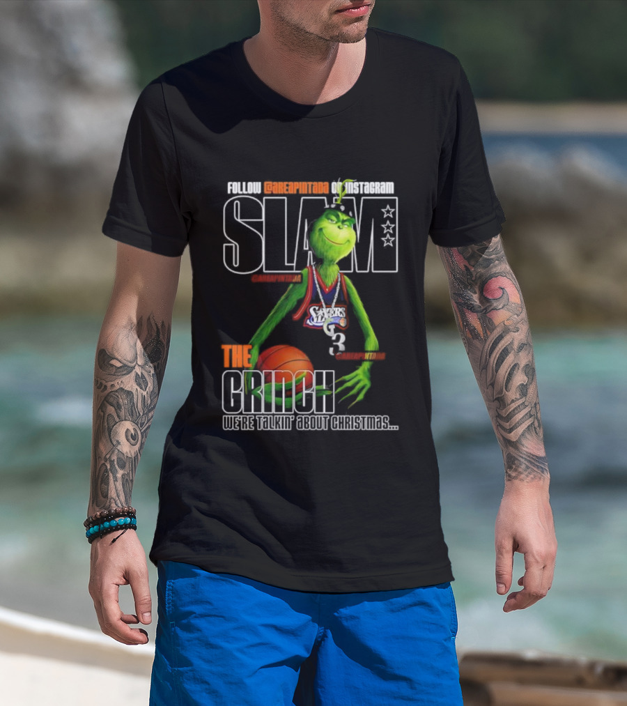 Philadelphia 76ers Basketball Slam The Grinch Christmas Celebration T-Shirt