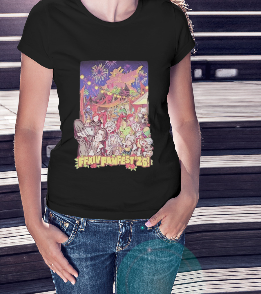 FFXIV Fan Fest 2026 Fireworks And Celebration Scene T-Shirt
