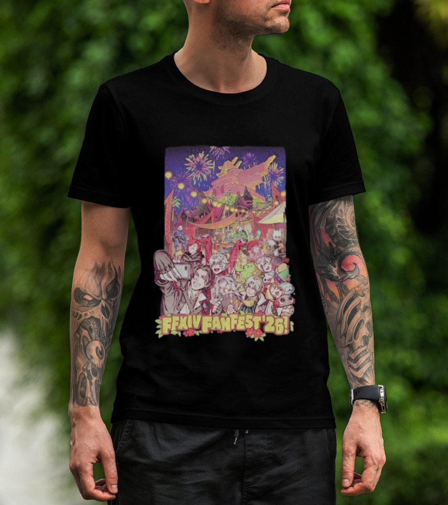 FFXIV Fan Fest 2026 Fireworks And Celebration Scene T-Shirt