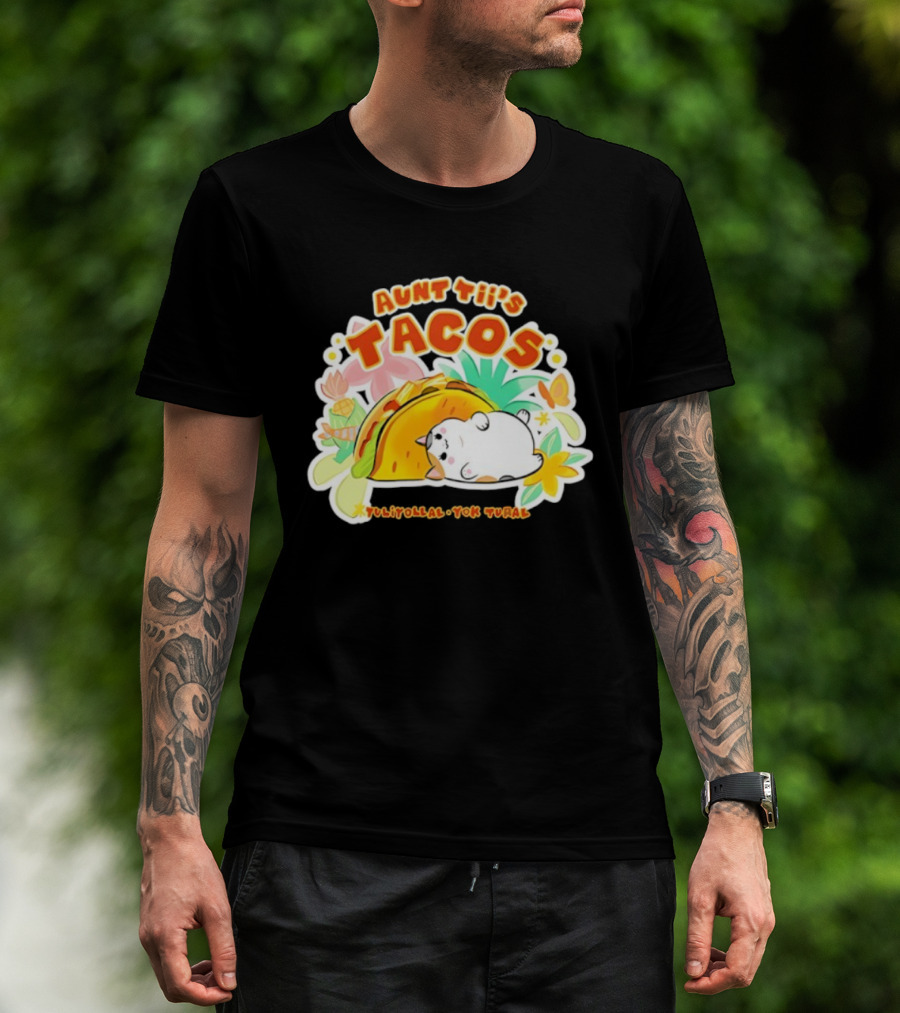 Final Fantasy FFXIV Fan Fest 2026 Aunt Tii’s Tacos Tuliyollal Yok Tural Playful Taco And Floral Design T-Shirt