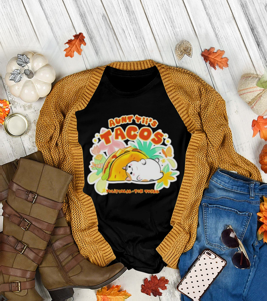 Final Fantasy FFXIV Fan Fest 2026 Aunt Tii’s Tacos Tuliyollal Yok Tural Playful Taco and Floral Design T-Shirt