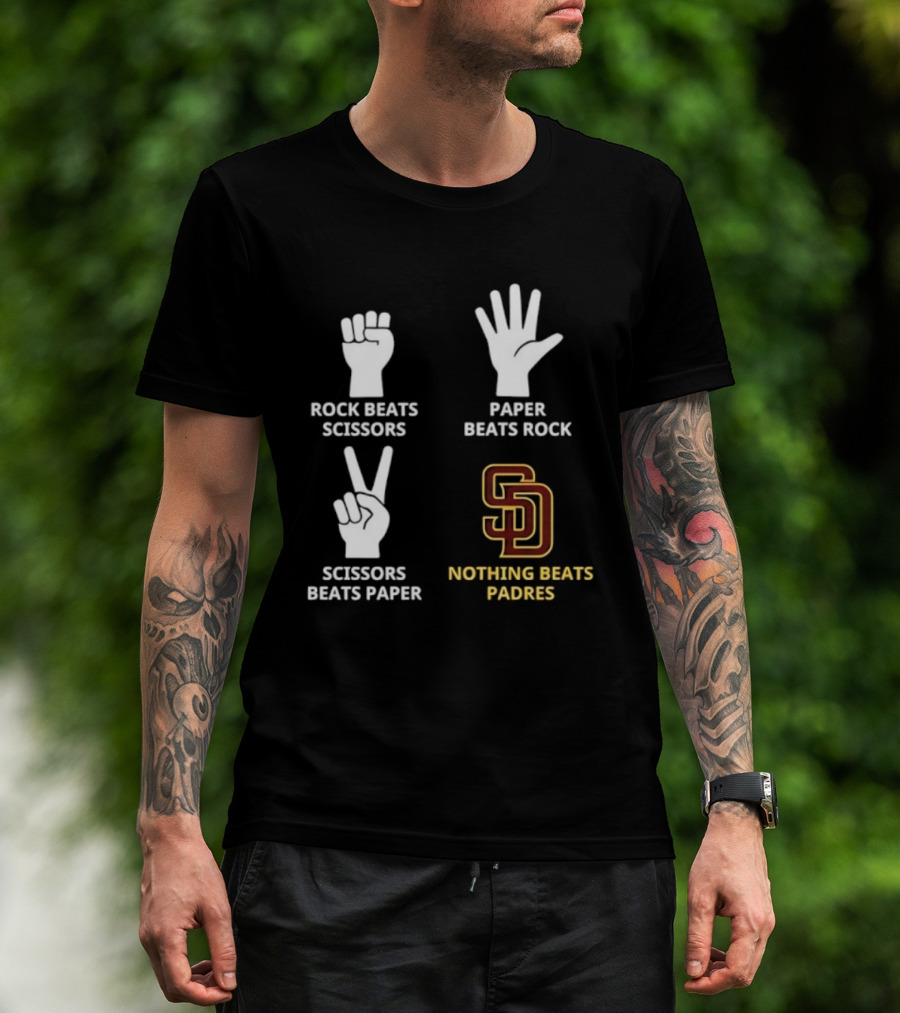 San Diego Padres Rock Paper Scissors Nothing Beats Padres T-Shirt