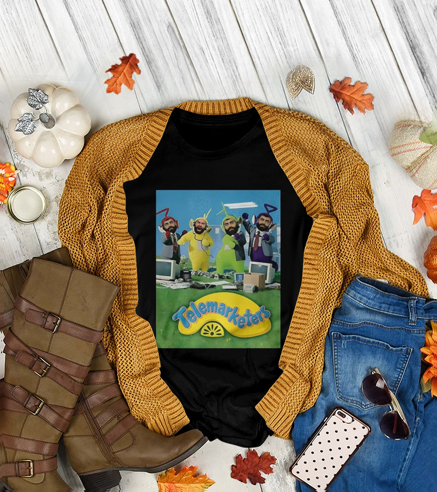 Telemarketers Teletubbies Funny Crossover Mashup T-Shirt