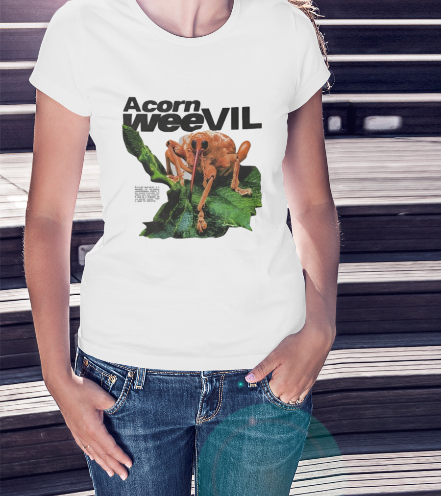 Acorn Weevil On Leaf Close-Up Stare T-Shirt