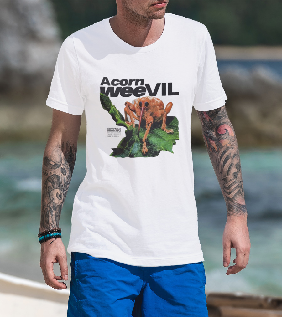 Acorn Weevil On Leaf Close-Up Stare T-Shirt
