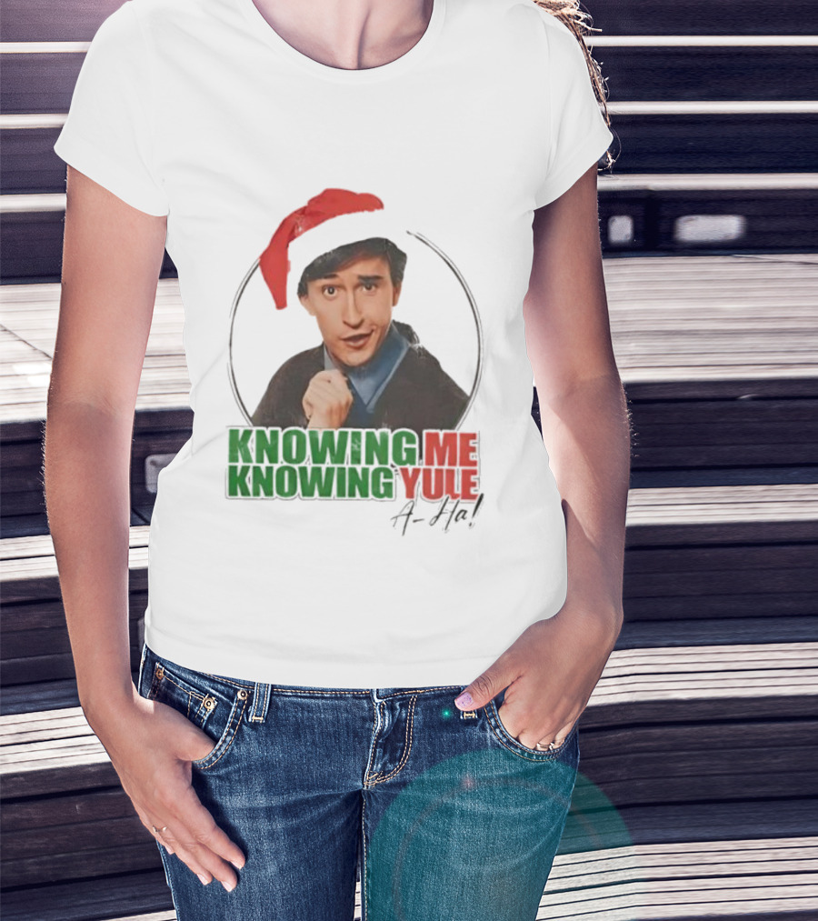 Knowing Me Knowing Yule Alan Partridge A-ha Christmas Santa Hat T-Shirt