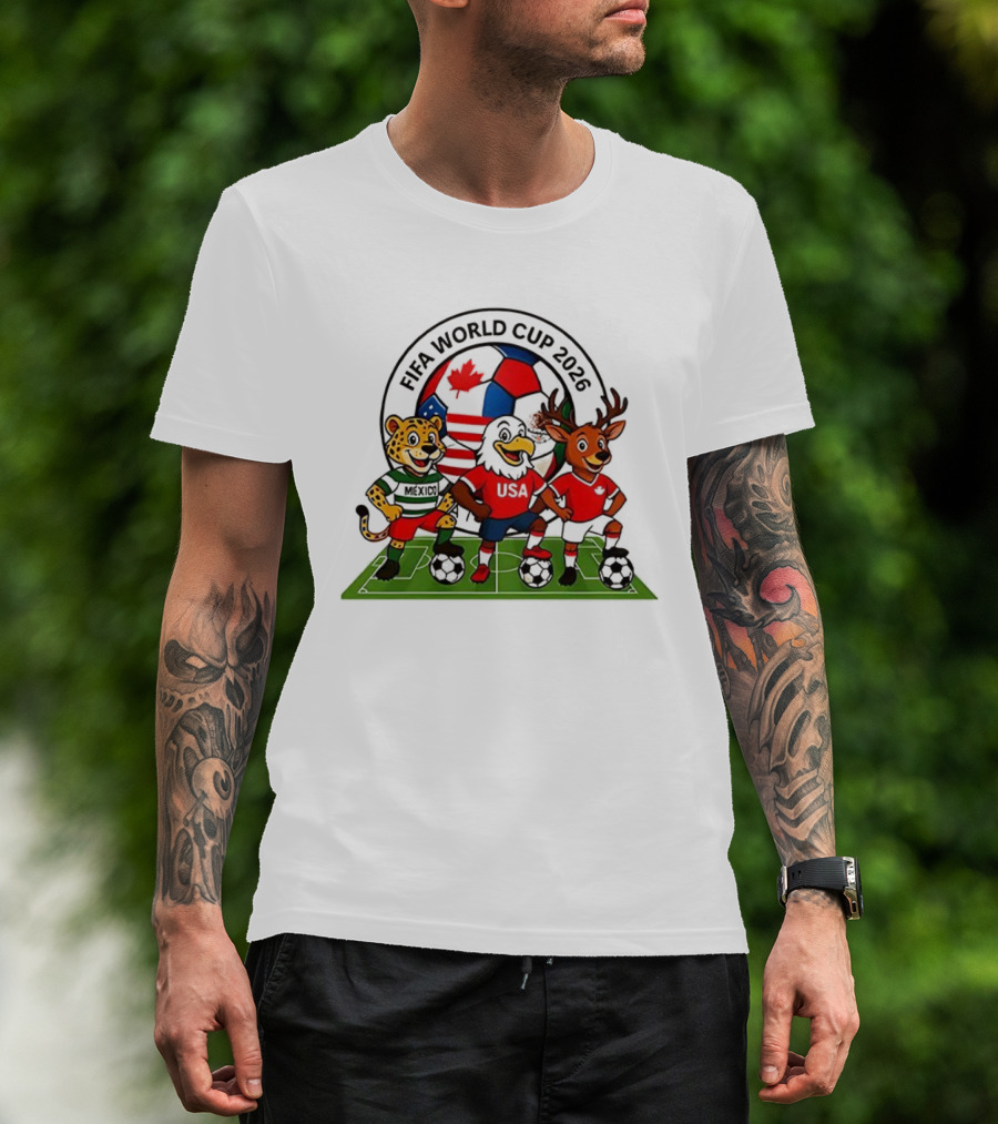 FIFA World Cup 2026 Mascot Jaguar Eagle Deer T-Shirt