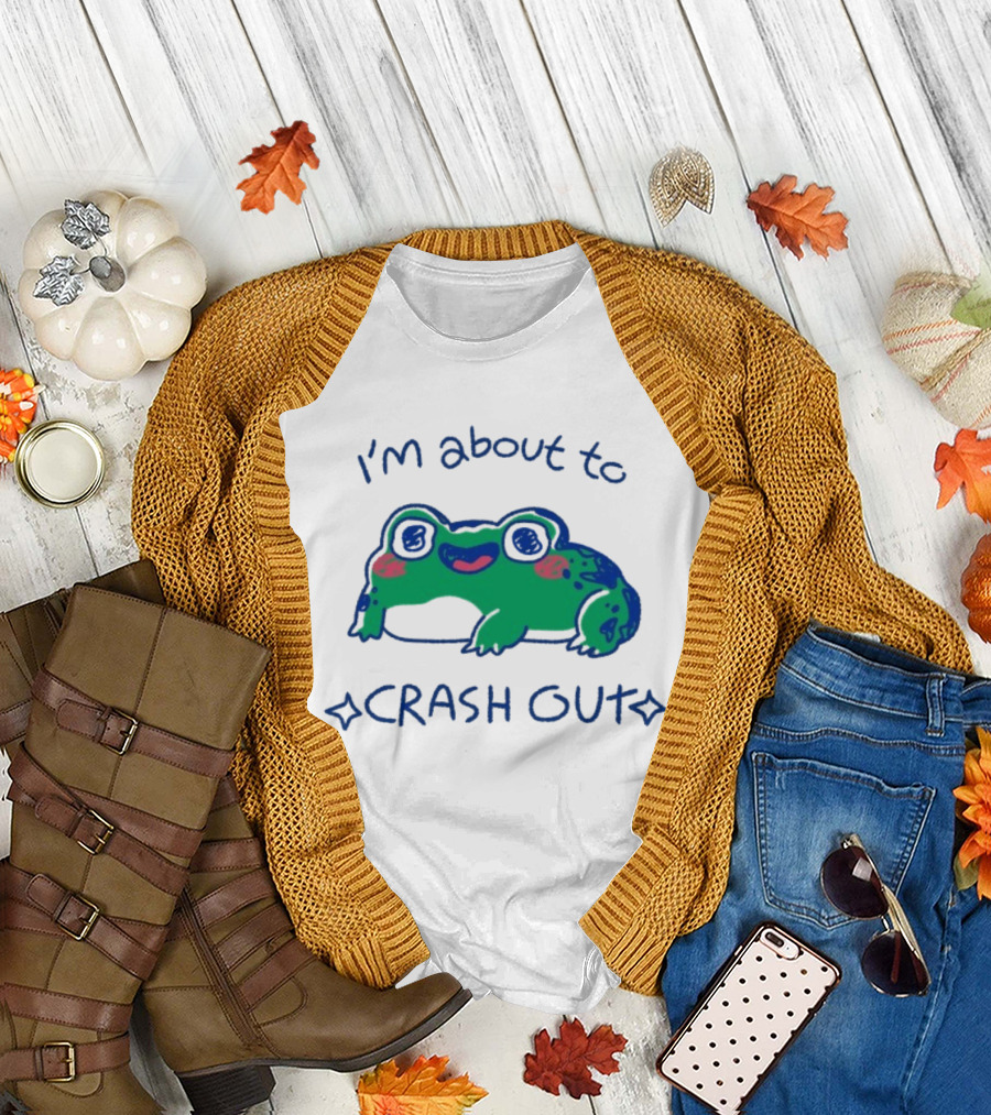 I'm About to Crash Out Frog Cute Sleepy Joke T-Shirt