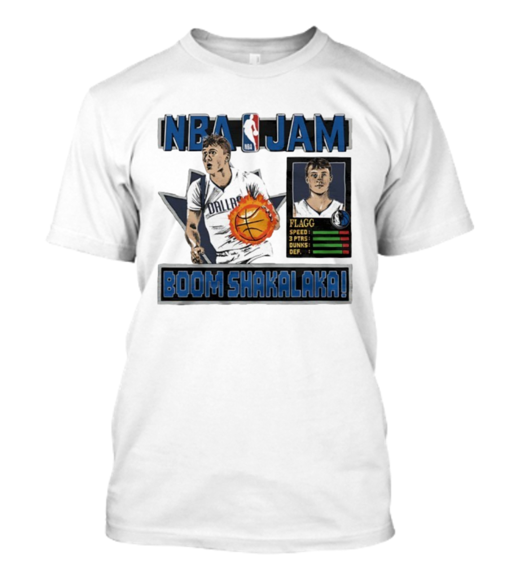 NBA Jam Dallas Mavericks Cooper Flagg Basketball Boom Shakalaka T-Shirt