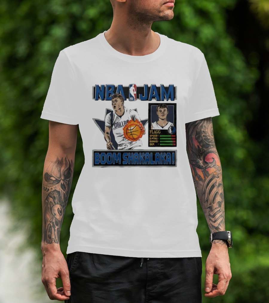 NBA Jam Dallas Mavericks Cooper Flagg Basketball Boom Shakalaka T-Shirt