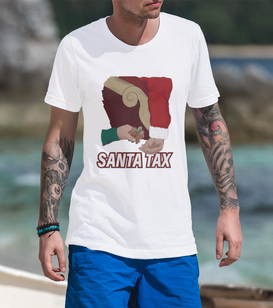 Santa Tax Christmas Humor Gingerbread Exchange T-Shirt