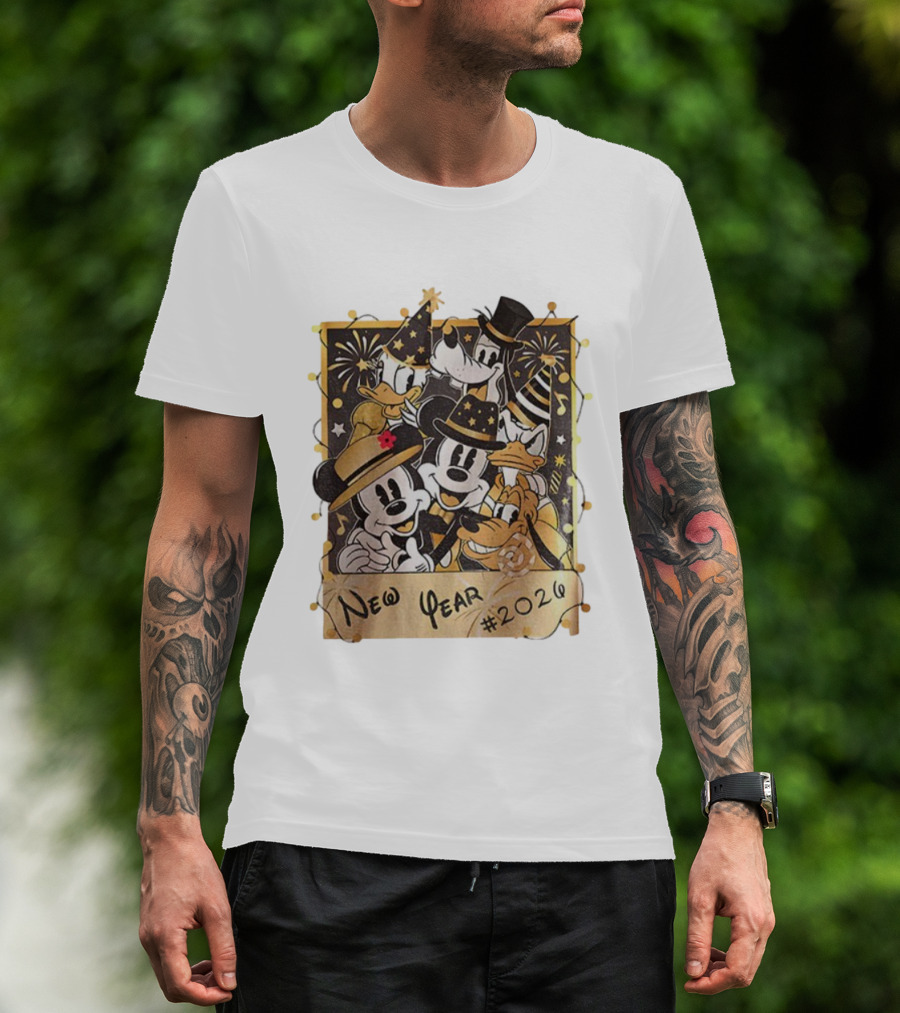New Year 2026 Mickey And Friends Celebration T-Shirt