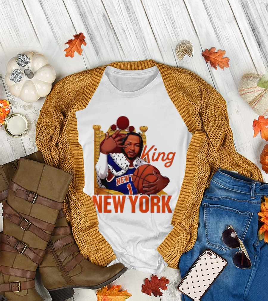 Jalen Brunson King New York Knicks Basketball Throne T-Shirt