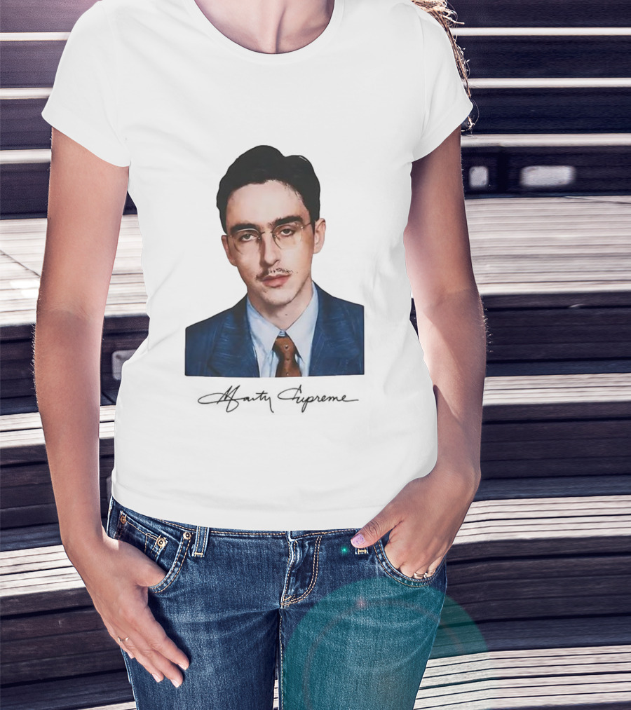 Timothee Chalamet Marty Signature Portrait Vintage Style T-Shirt