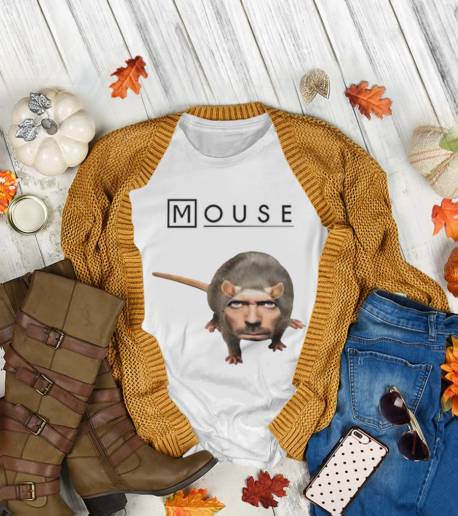 Hugh Laurie Dr. Gregory House Mouse Mashup Meme T-Shirt