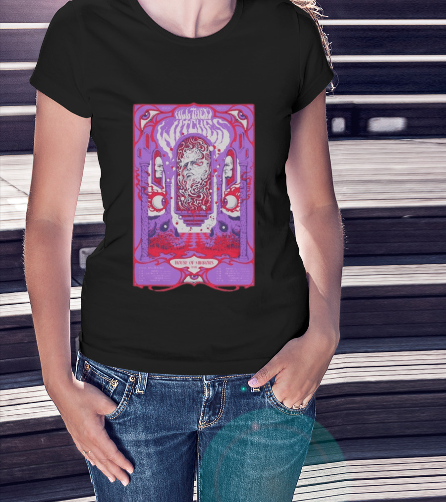 All Them Witches House Of Mirrors 2026 Spring Tour Dates Red Purple Psychedelic T-Shirt