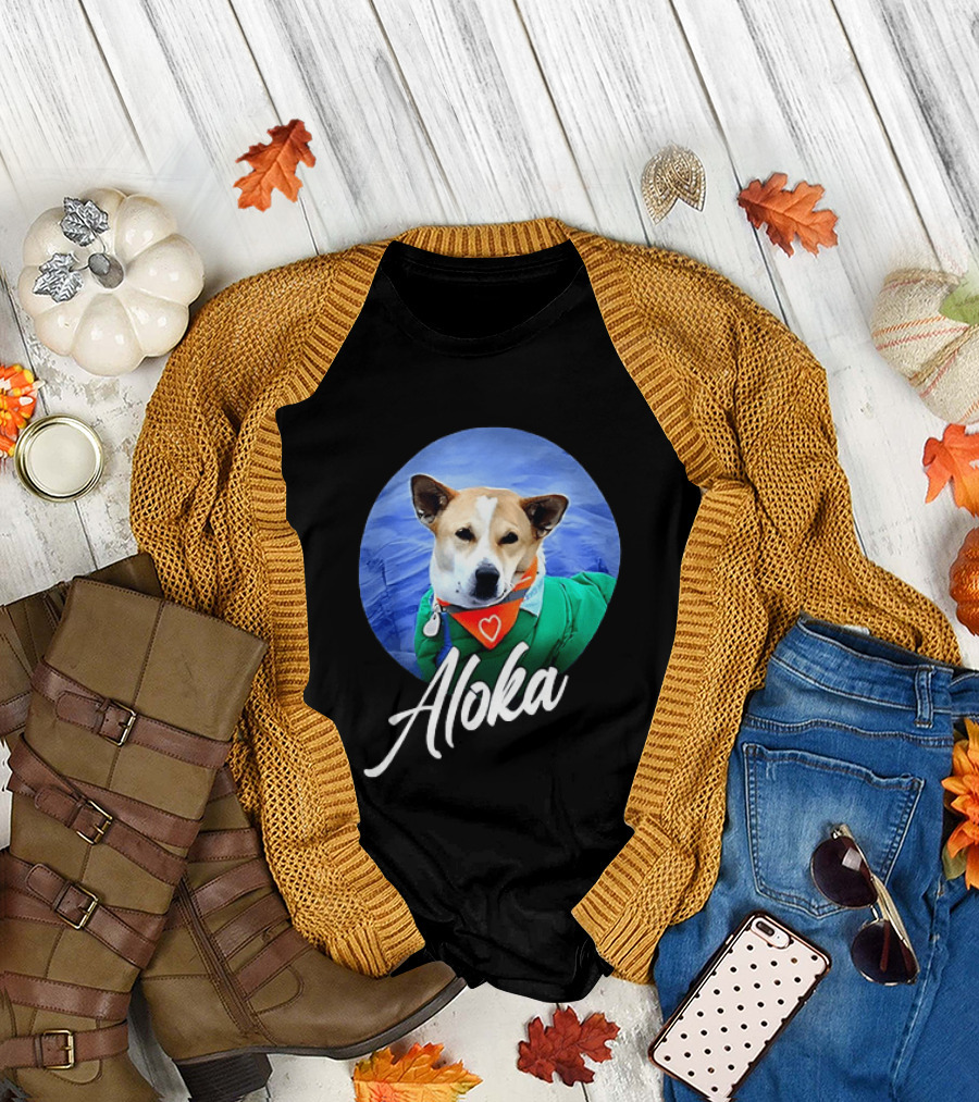 Aloka Dog Walk Heart Bandana Peaceful Canine T-Shirt