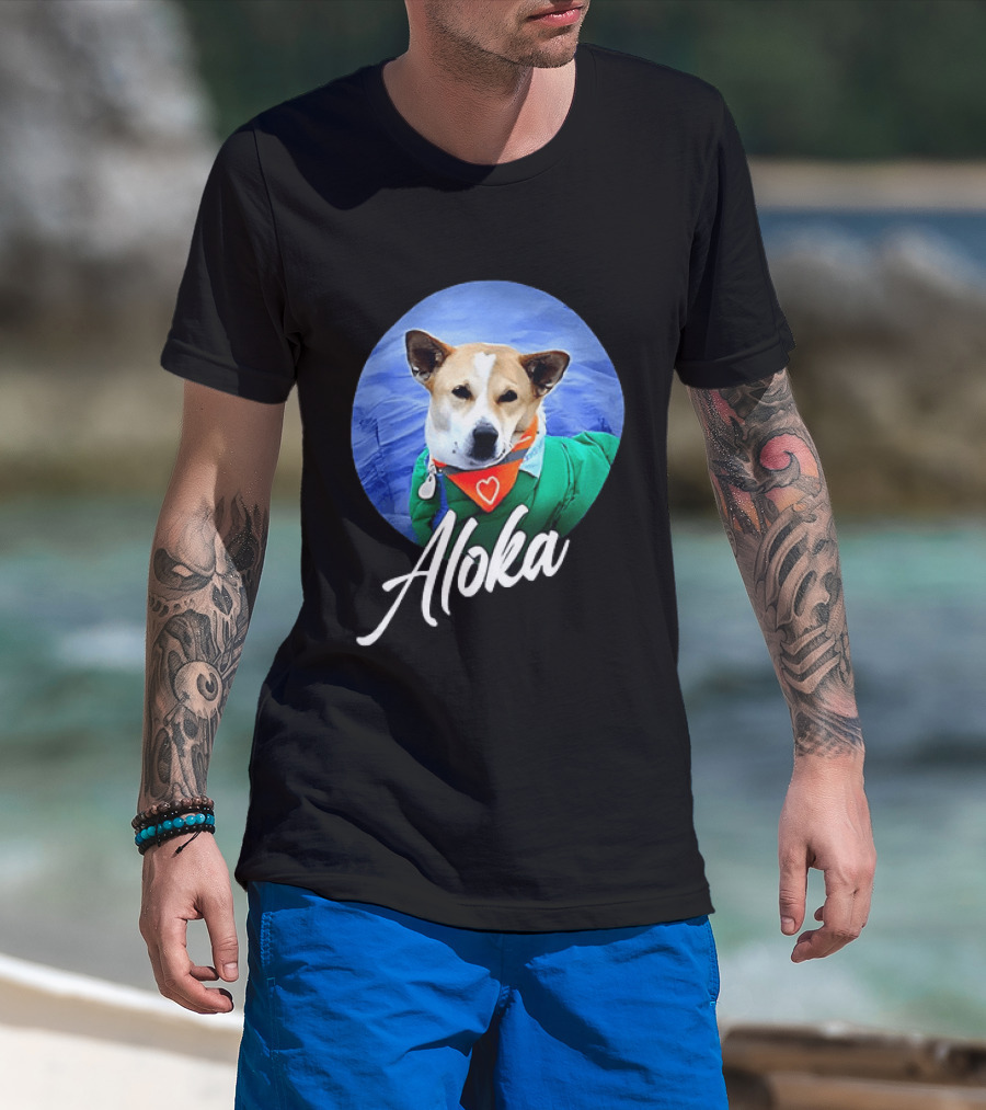 Aloka Dog Walk Heart Bandana Peaceful Canine T-Shirt