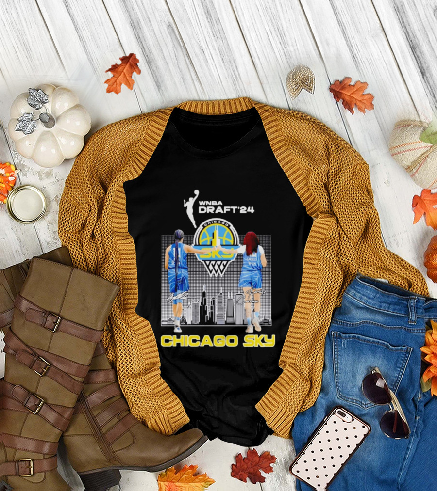 WNBA Draft 2024 Angel Reese Kamilla Cardoso Chicago Sky Team T-Shirt
