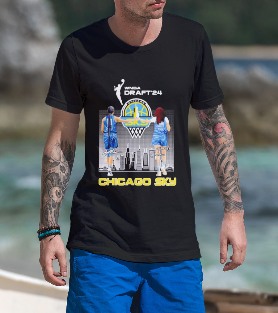 WNBA Draft 2024 Angel Reese Kamilla Cardoso Chicago Sky Team T-Shirt