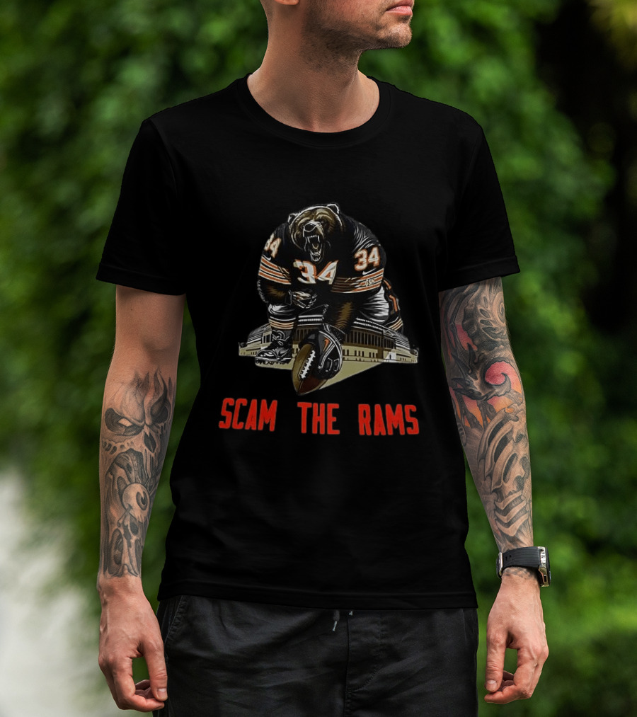 Chicago Bears 34 Scam The Rams Gridiron Showdown T-Shirt