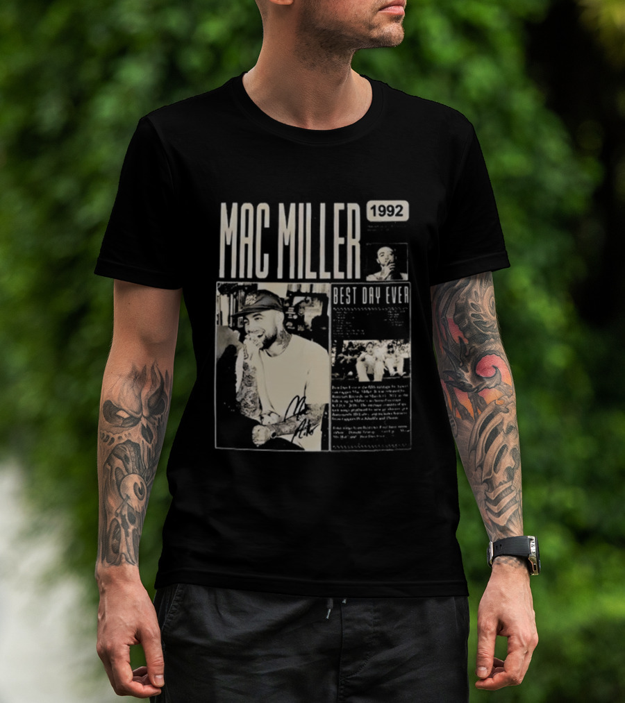 Mac Miller Best Day Ever 1992 Newspaper T-Shirt