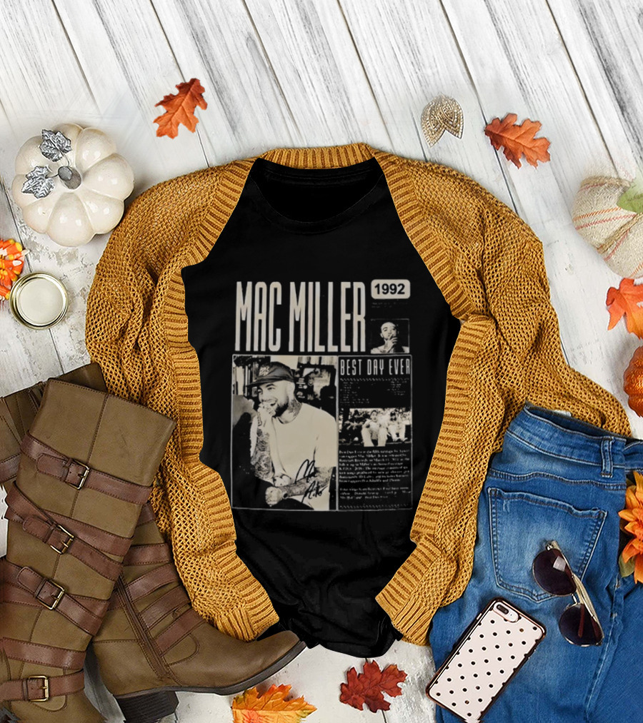 Mac Miller Best Day Ever 1992 Newspaper T-Shirt