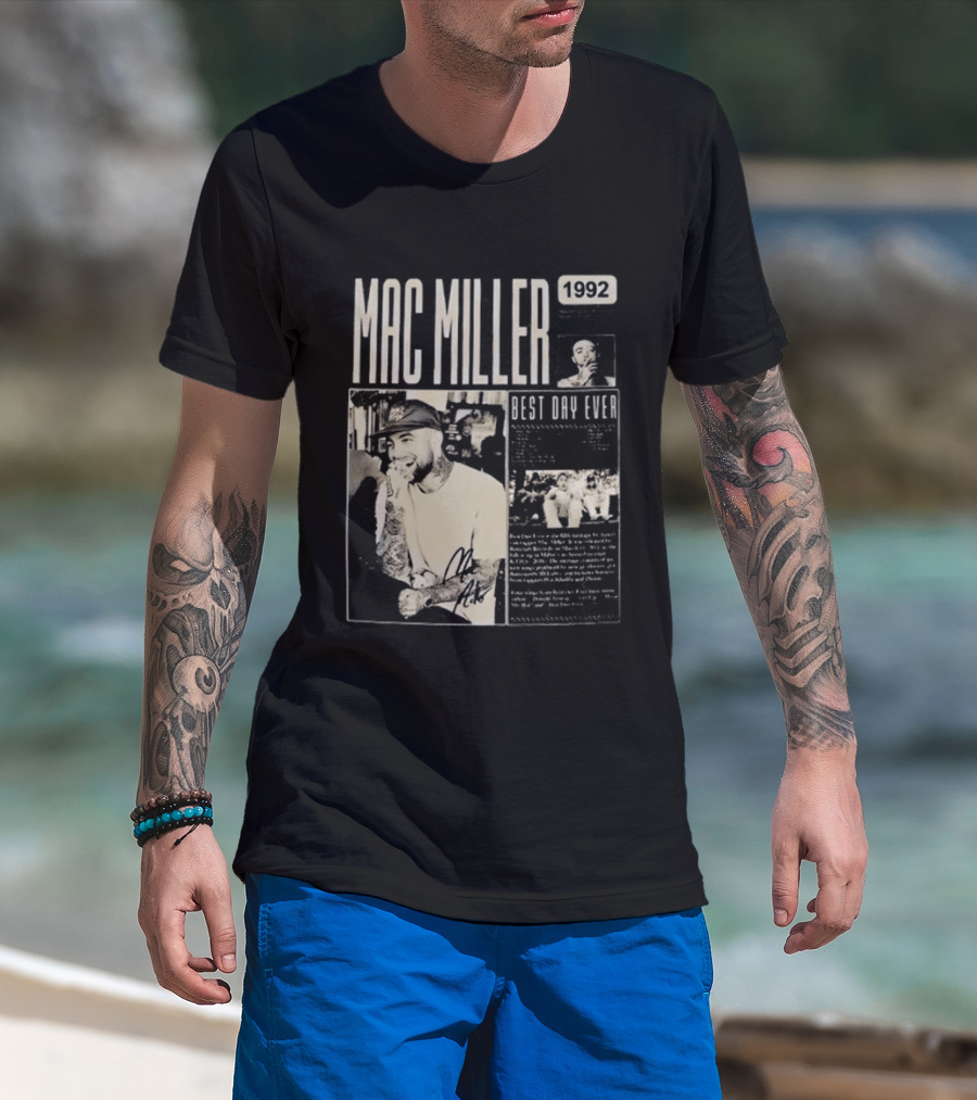 Mac Miller Best Day Ever 1992 Newspaper T-Shirt