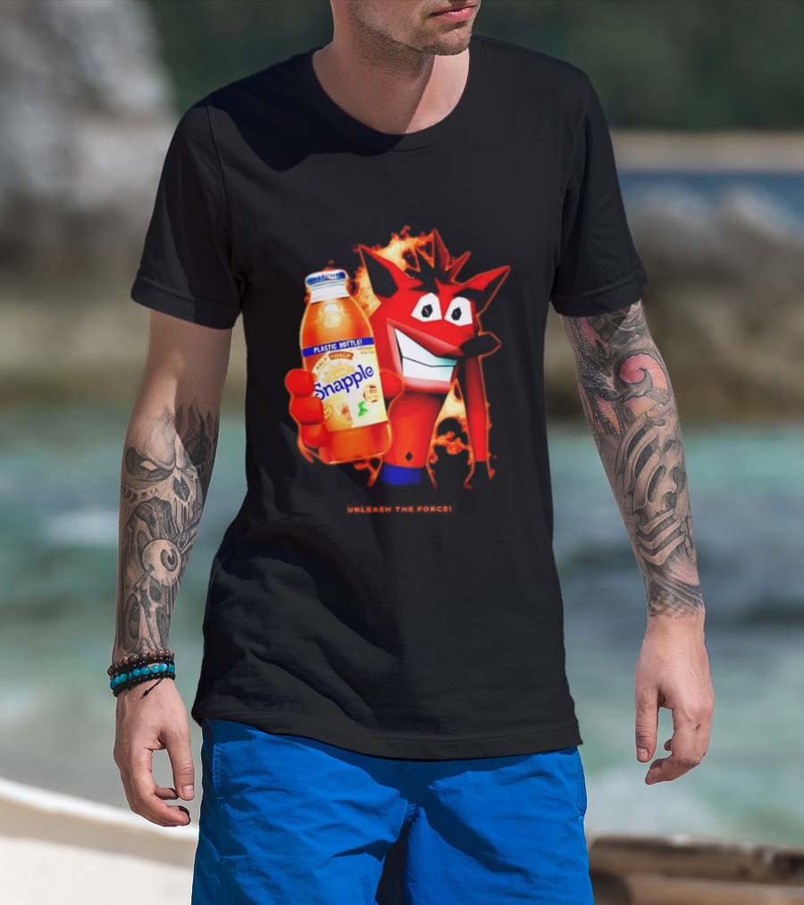 Crash Bandicoot Holding Snapple Retro 90s T-Shirt