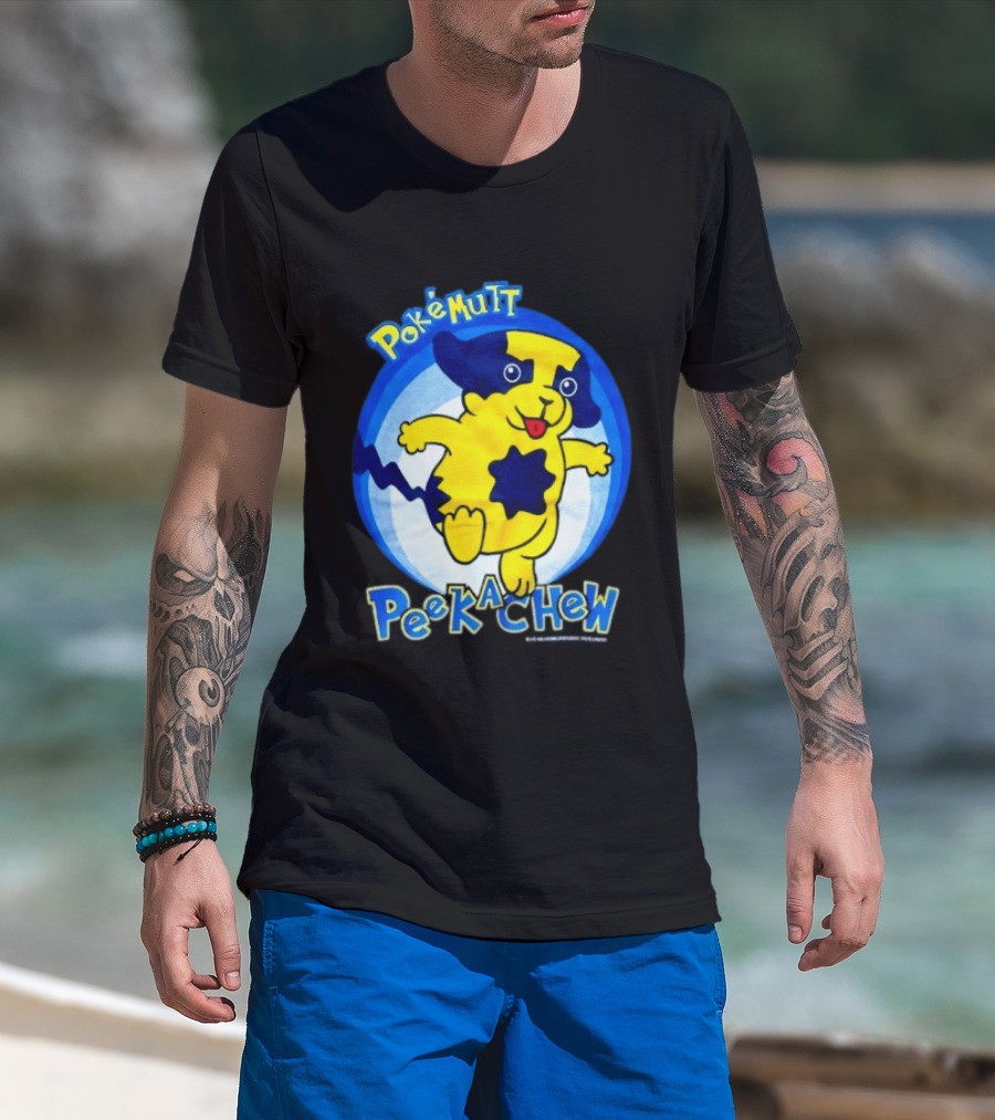 Pokemutt Peekachew Classic Fun Character Mashup T-Shirt