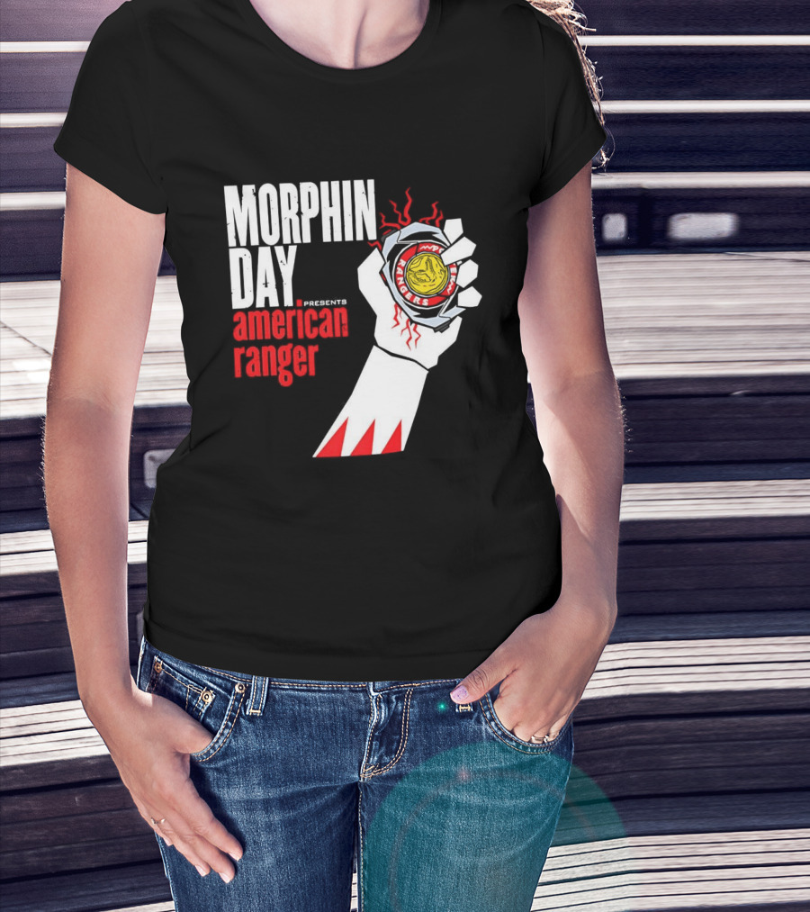 Power Rangers Morphin Day Presents American Ranger Power Coin Action T-Shirt