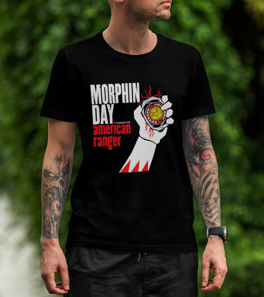 Power Rangers Morphin Day Presents American Ranger Power Coin Action T-Shirt