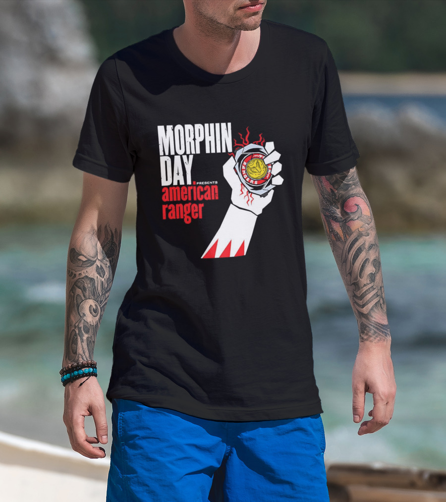 Power Rangers Morphin Day Presents American Ranger Power Coin Action T-Shirt
