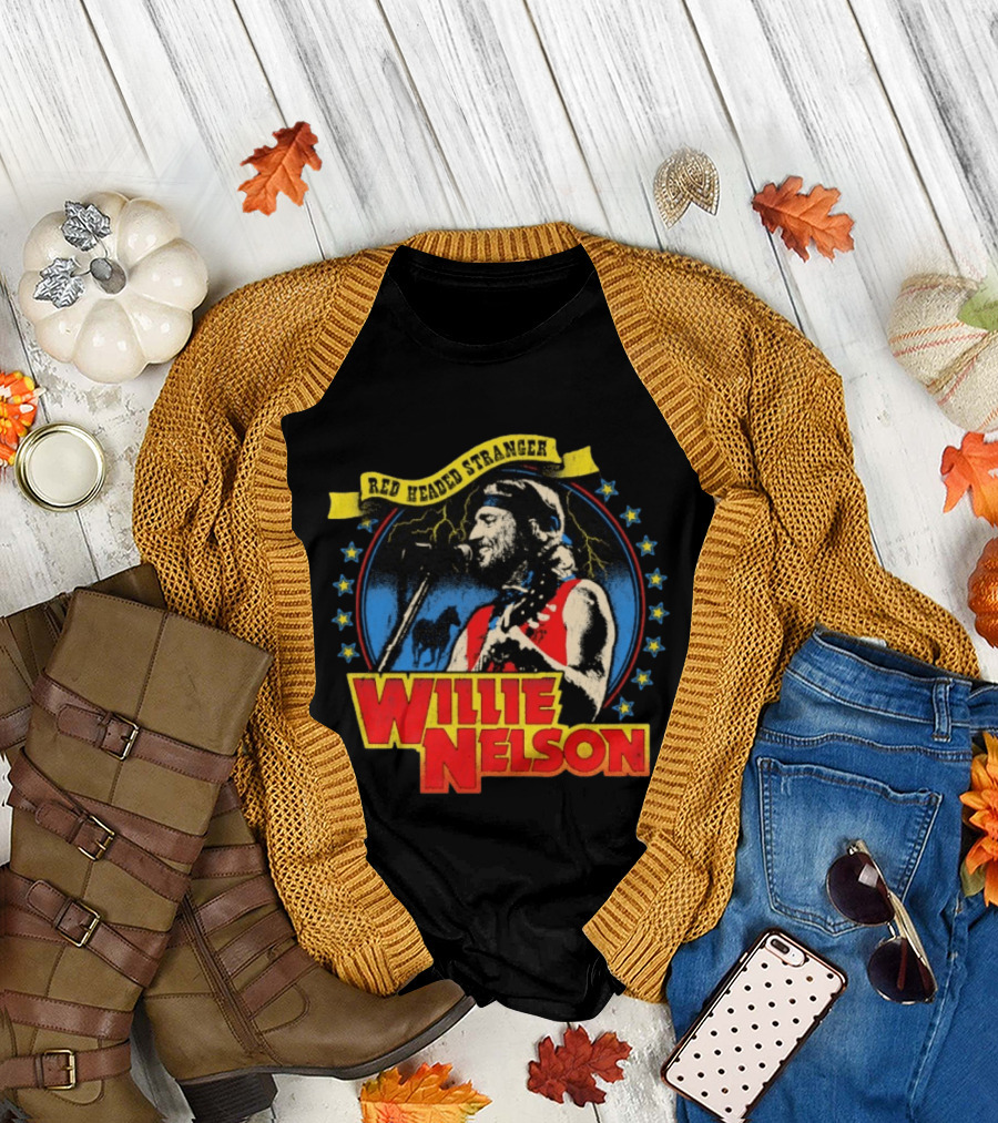 Red Headed Stranger Willie Nelson Vintage Country Music Legend T-Shirt