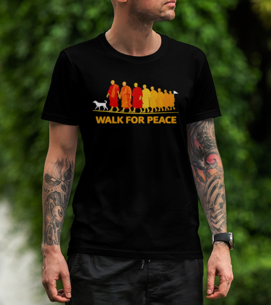Walk For Peace Monk Procession With Dog T-Shirt