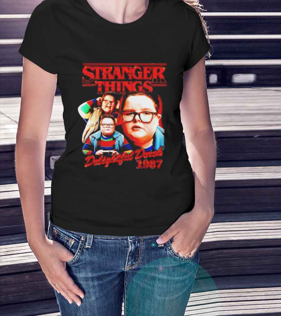 Stranger Things Delightful Derek 1987 Collage Montage T-Shirt