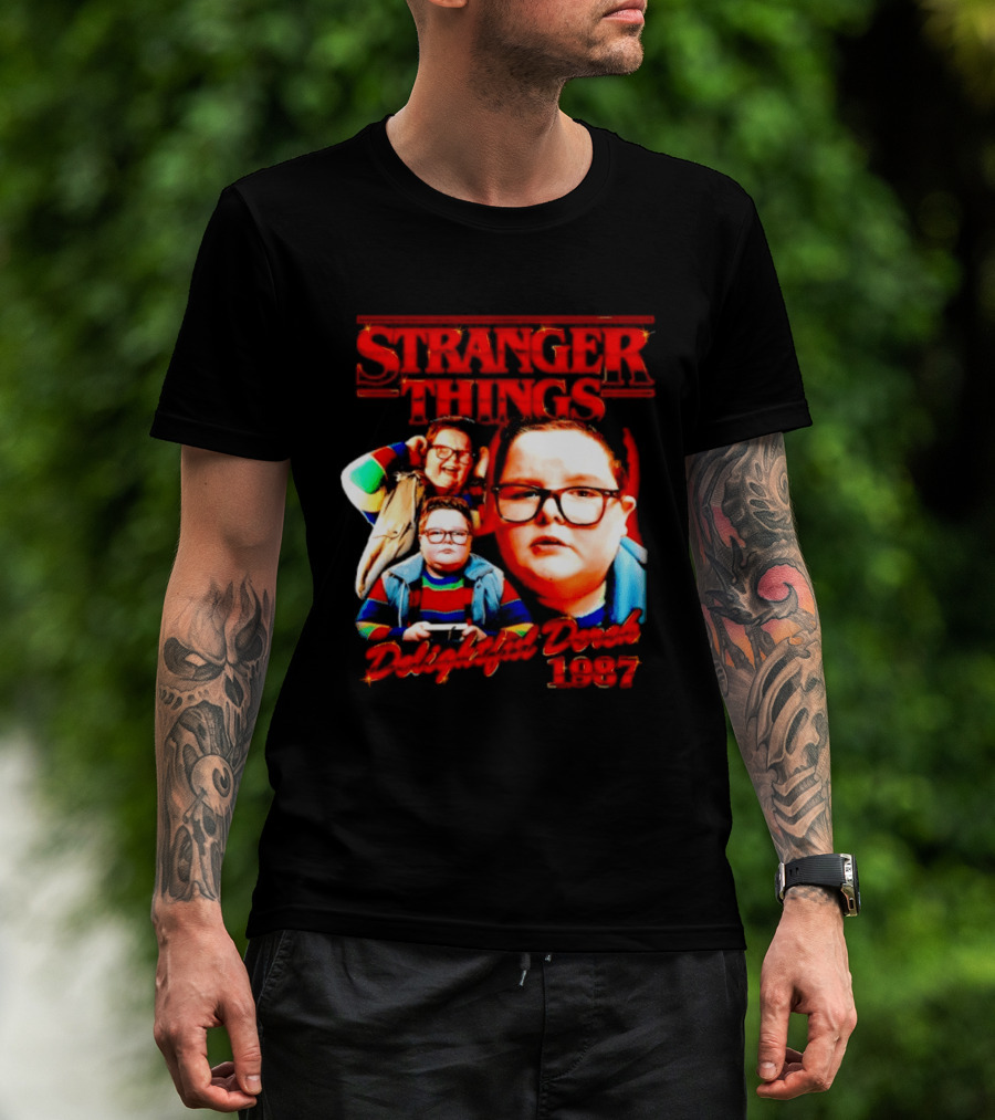 Stranger Things Delightful Derek 1987 Collage Montage T-Shirt