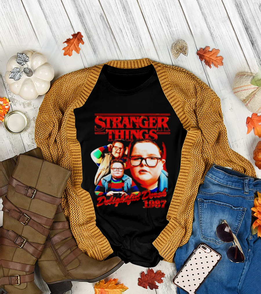 Stranger Things Delightful Derek 1987 Collage Montage T-Shirt