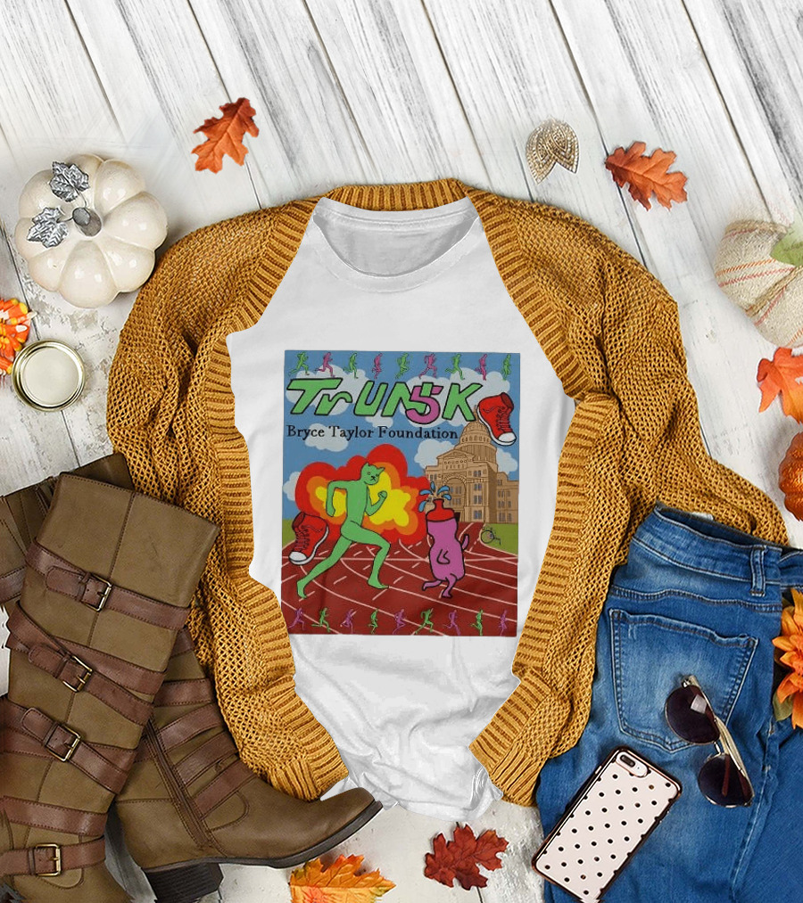 TrUNK 5k Bryce Taylor Foundation Colorful Cartoon Characters Racing T-Shirt