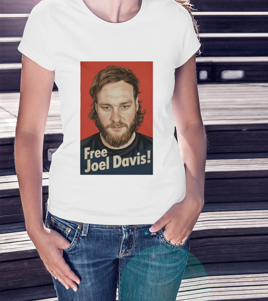 Free Joel Davis Bold Portrait Red T-Shirt