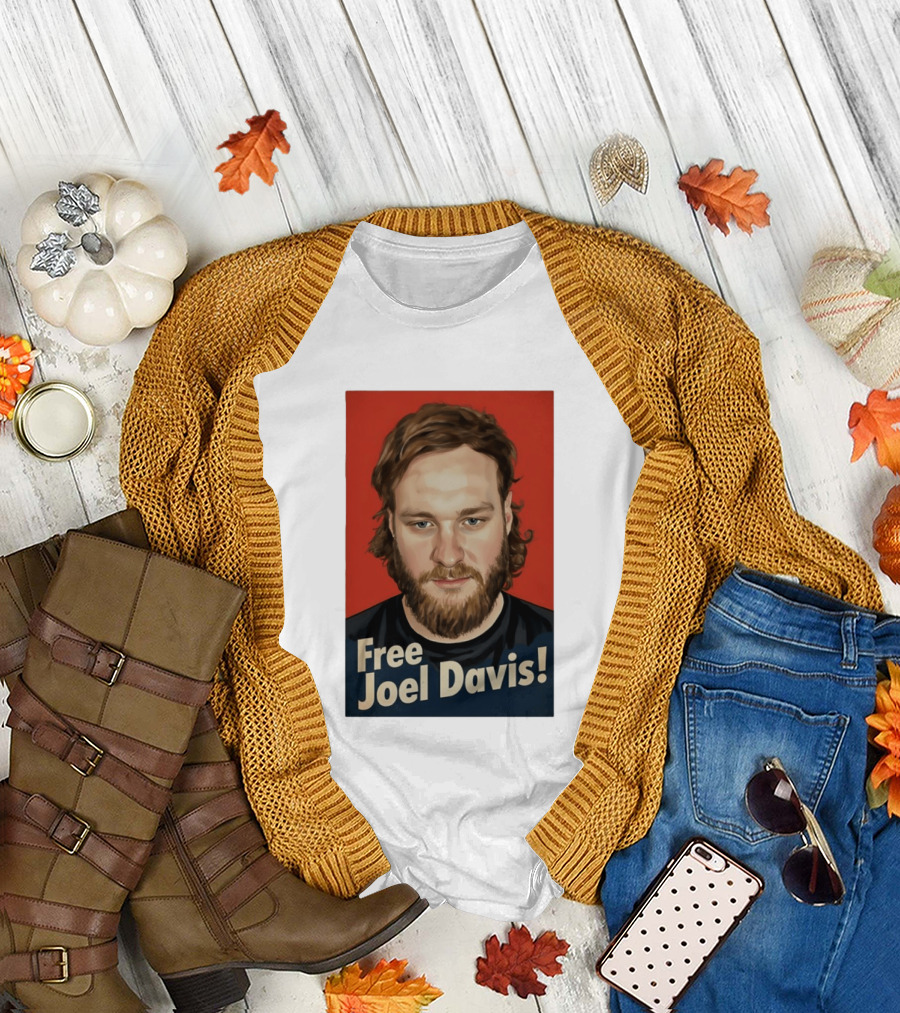 Free Joel Davis Bold Portrait Red T-Shirt