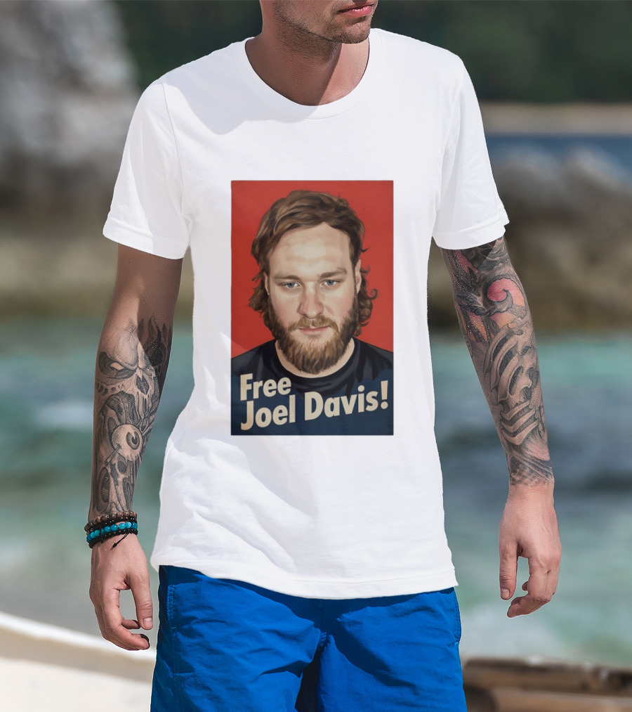 Free Joel Davis Bold Portrait Red T-Shirt