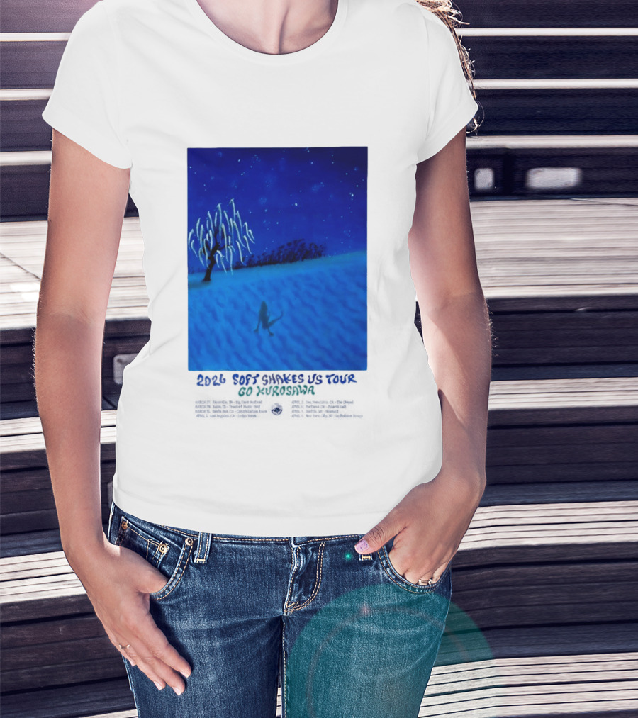 Kikagaku Moyo 2026 Soft Shakes US Tour Goshodaira Night Scene T-Shirt