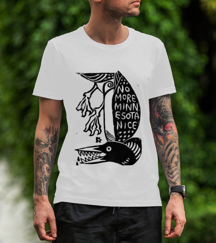 No More Minnesota Nice Owl Kicking Letter M T-Shirt
