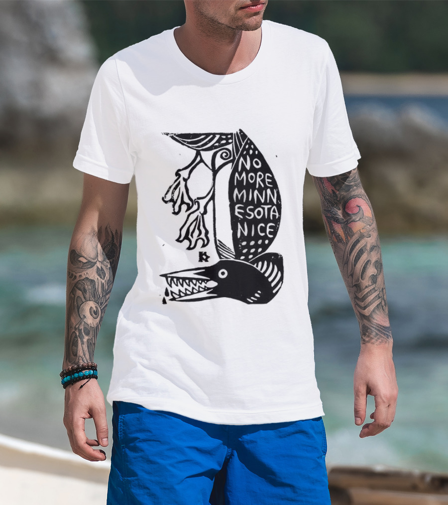 No More Minnesota Nice Owl Kicking Letter M T-Shirt