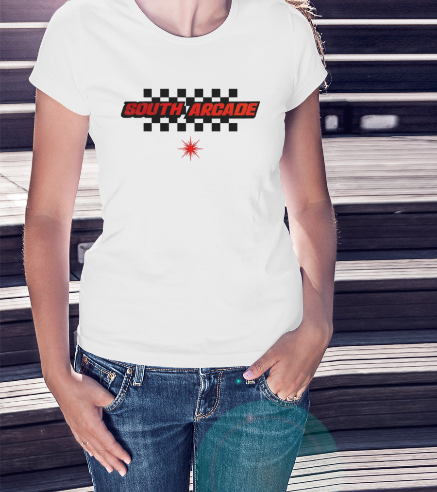 South Arcade Checkered Rock Sound Burst T-Shirt