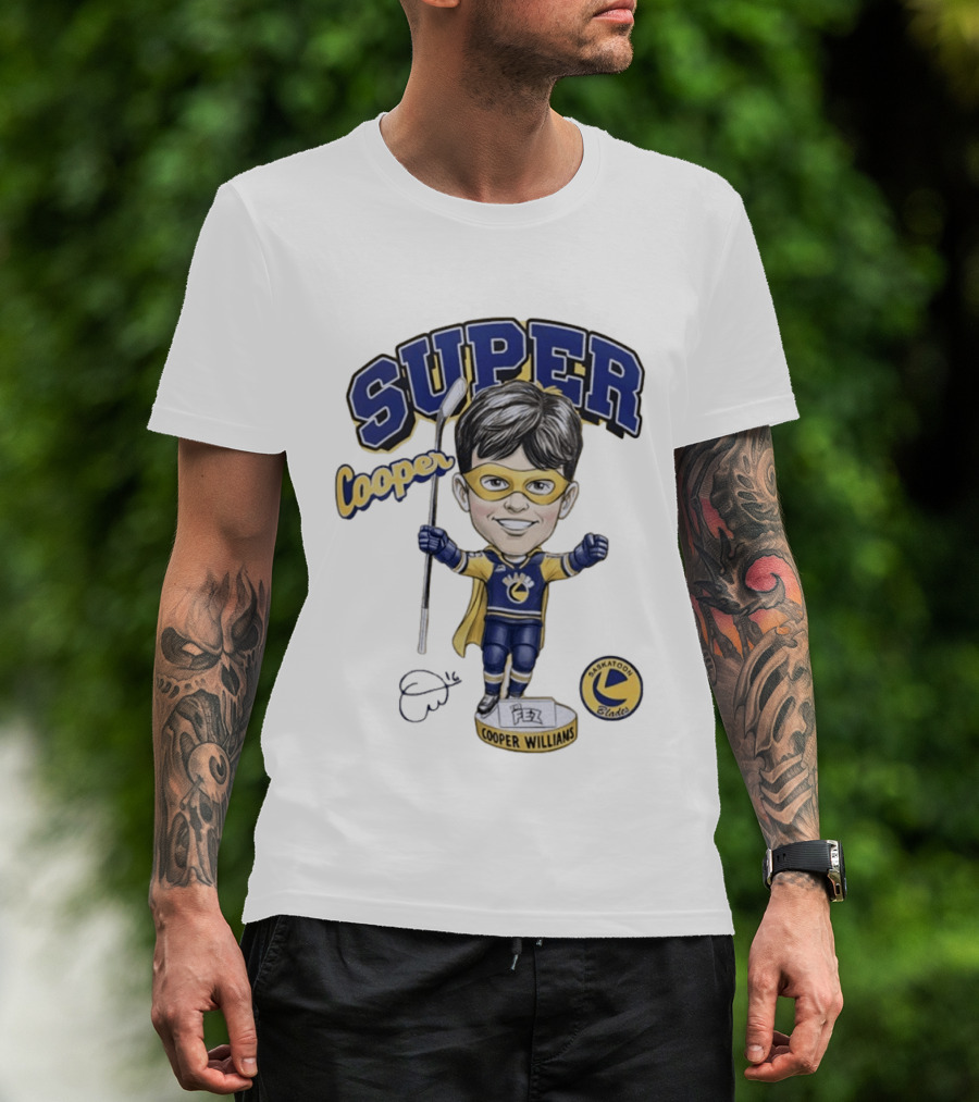 Super Cooper Williams Saskatoon Blades Bobblehead T-Shirt